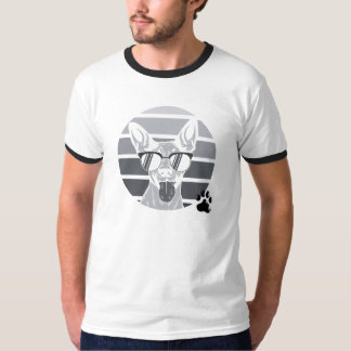 Retro-Hund mit Sonnenbrille: Monochrome Pfoten-T-S T-Shirt