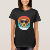 Retro Hund Mit Sonnenbrille T-Shirt (Vorderseite)
