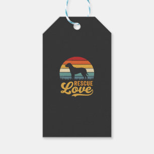 Retro-Hund Sonnenuntergang Rescue Love_1 Geschenkanhänger