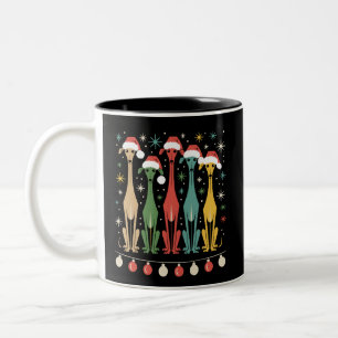 Retro-Hunde im Stil der Mitte des 20. Jahrhunderts Zweifarbige Tasse