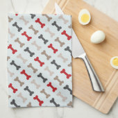 Retro Hundeknochen-Muster Küchentuch (Viertel Falte)