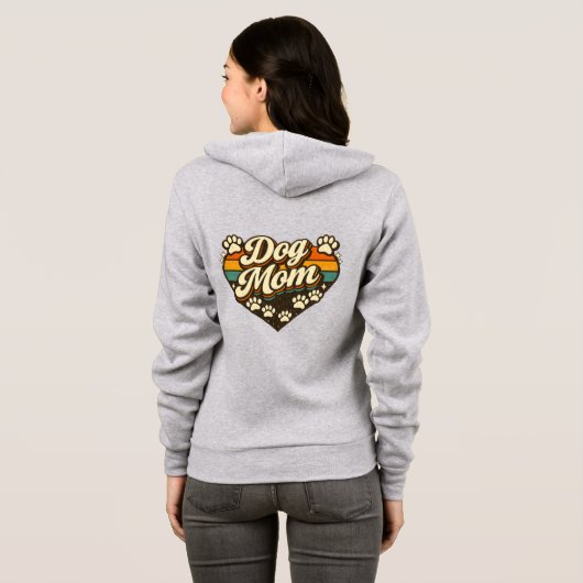 Retro-Hundemama  Hoodie (Schwarz voll)