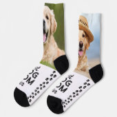 Retro HUNDEMUTTER Personalisierte Pfotenabdrücke H Socken (Linkes Detail)