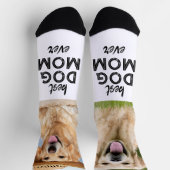 Retro HUNDEMUTTER Personalisierte Pfotenabdrücke H Socken (Oben)