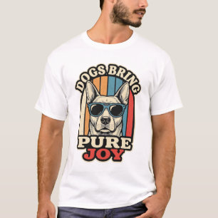 Retro-Hundeshirt Lustige Sonnenbrille Puppy Gravur T-Shirt