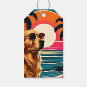 Retro-Hundesonnenbrille Vintage-Sonnenuntergang am Geschenkanhänger