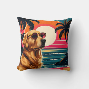 Retro-Hundesonnenbrille Vintage-Sonnenuntergang St Kissen