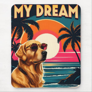 Retro-Hundesonnenbrille Vintage-Sonnenuntergang St Mousepad