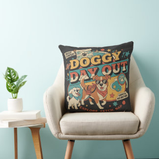 Retro-Hundetag - Vintage-Ästhetik für Hunde-Liebha Kissen