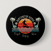 Retro Huntington Beach Surfing Button (Vorderseite)