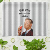 Retro Husband Funny Wine Geschirrtuch (Gefaltet)