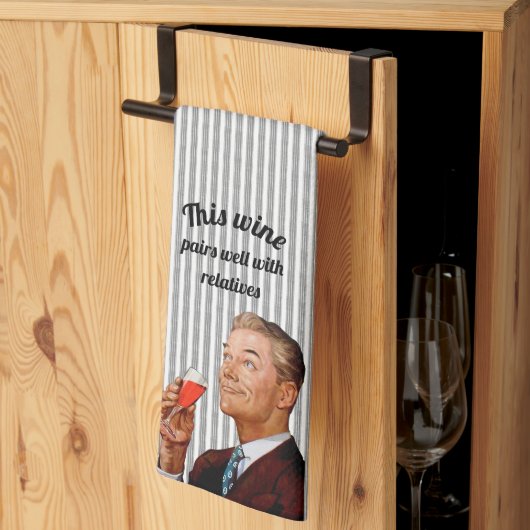 Retro Husband Funny Wine Geschirrtuch (Drittel gefaltet)