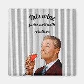 Retro Husband Funny Wine Sprichwort Magnet (Vorne)