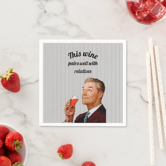 Retro Husband Funny Wine Sprichwort Serviette (Beispiel)