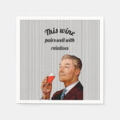 Retro Husband Funny Wine Sprichwort Serviette (Vorderseite)