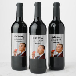 Retro Husband Funny Wine Sprichwort Weinetikett