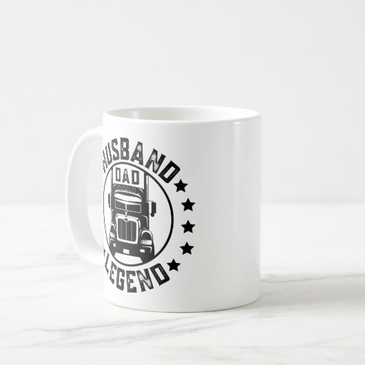 Retro Husband Vater Trucker Legend Kaffeetasse (Vorderseite Links)