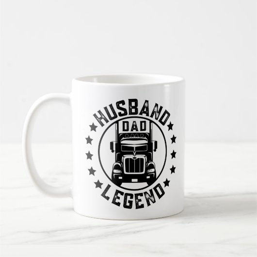 Retro Husband Vater Trucker Legend Kaffeetasse (Links)