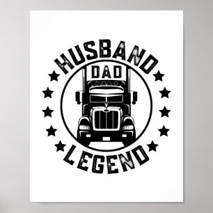 Retro Husband Vater Trucker Legend Poster