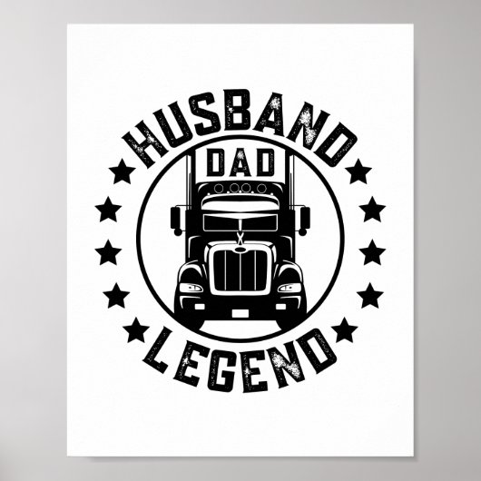 Retro Husband Vater Trucker Legend Poster (Vorne)