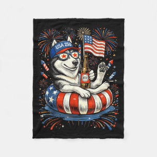 Retro Husky Bier USA 250. Jubiläum 4. Juli Fleecedecke