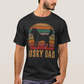 Retro Husky-Vater Hundebesitzer Haustier Sibirisch T-Shirt