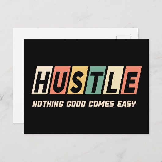Retro Hustle Nichts Gutes kommt einfach Postkarte (Vorne/Hinten)