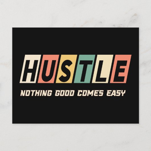 Retro Hustle Nichts Gutes kommt einfach Postkarte (Vorderseite)