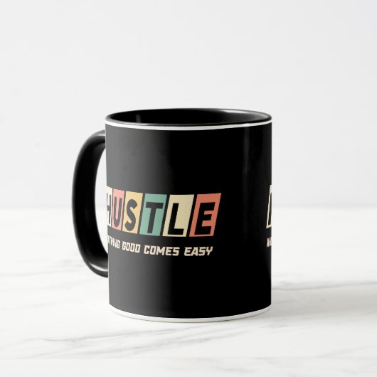 Retro Hustle Nichts Gutes kommt einfach Tasse (Vorderseite Links)