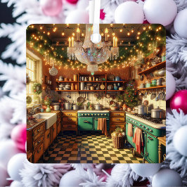 Retro Hütte Kitsch Retro Weihnachten Personalisier Ornament Aus Metall