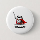 Retro Huzzah Frog Knight Funny Sword Meme Quote Button (Vorderseite)