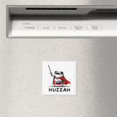 Retro Huzzah Frog Knight Funny Sword Meme Quote Magnet (In Situ (Geschirrspüler))