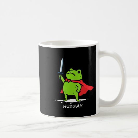 Retro Huzzah Frog Knight Funny Sword Meme Quote Me Kaffeetasse (Rechts)