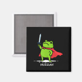 Retro Huzzah Frog Knight Funny Sword Meme Quote Me Magnet (Vorderseite/Rückseite)