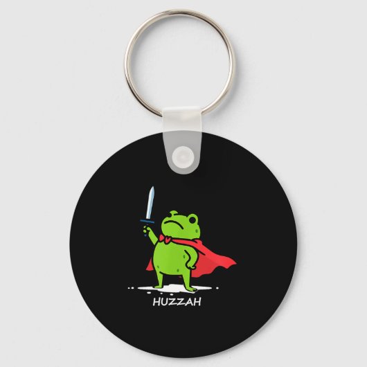 Retro Huzzah Frog Knight Funny Sword Meme Quote Me Schlüsselanhänger (Vorderseite)