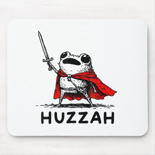 Retro Huzzah Frog Knight Funny Sword Meme Quote Mousepad (Vorne)