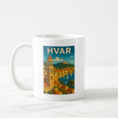 Retro Hvar Kroatien Adria Küste Reisen Kaffeetasse (Links)