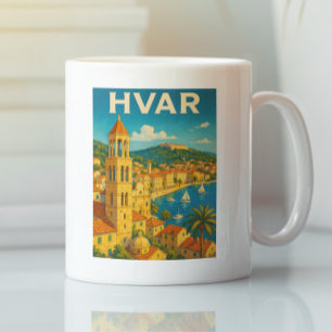 Retro Hvar Kroatien Adria Küste Reisen Kaffeetasse