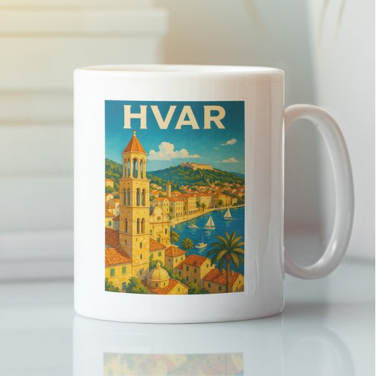 Retro Hvar Kroatien Adria Küste Reisen Kaffeetasse