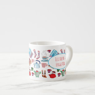 Retro Hygge Hand Drawing Personalisiert Winter Espressotasse