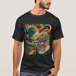 Retro Hypno Weltraumkatze T-Shirt