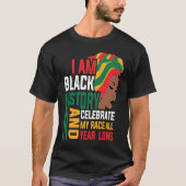 Retro I am Black History Melanin Afro African Quee T-Shirt (Vorderseite)