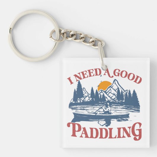 Retro I brauche einen guten Kajakfahrer Schlüsselanhänger (Vorderseite)