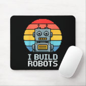Retro I Build Robots Robotics Engineering Ai Tech  Mousepad (Mit Mouse)