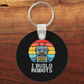 Retro I Build Robots Robotics Engineering Ai Tech  Schlüsselanhänger (Vorderseite)