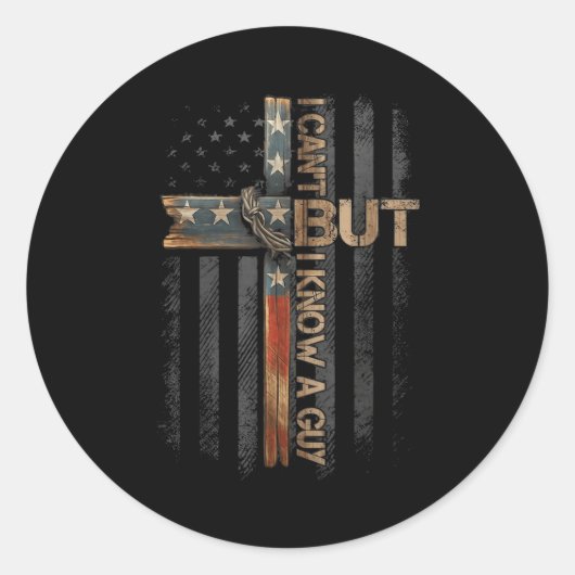 Retro I Can't But I Know A Guy Christian Faith Bel Runder Aufkleber (Vorderseite)