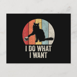 Retro I Do I What I Woll Cat Shirt Cat Lover Eigen Begleitkarte