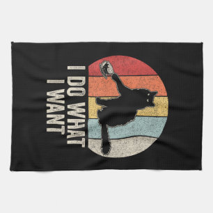 Retro I Do I What I Woll Cat Shirt Cat Lover Eigen Geschirrtuch