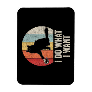 Retro I Do I What I Woll Cat Shirt Cat Lover Eigen Magnet