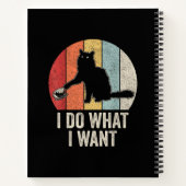 Retro I Do I What I Woll Cat Shirt Cat Lover Eigen Notizblock (Rückseite)